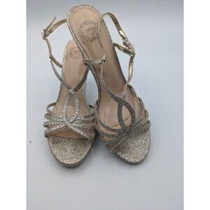 I.Miller Beautiful Shoes Women's Dress Heels Sandals 8M Silver Rhinestone Accent